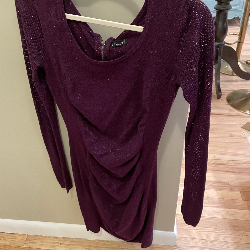 Express Long Sleeve Purple Dress